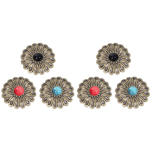 6Pièces Boutons Pression En Alliage Multicolores Pour Bricolage Déco 2