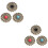 6Pièces Boutons Pression En Alliage Multicolores Pour Bricolage Déco 6