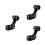 3Pièces Rehausse Guidon Aluminium Durable Angle Ajustable Noir 7