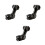3Pièces Rehausse Guidon Aluminium Durable Angle Ajustable Noir 9