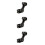 3Pièces Rehausse Guidon Aluminium Durable Angle Ajustable Noir 10