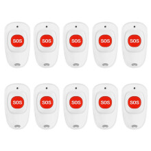 10 Stuks SOS-Oproepknop, Draadloze Oproepbel, Pager, Paniek Noodoproepknop, Zender voor Kinderen en Ouderen