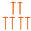 6Pièces Règle En T Orange Double Échelle Mesure Précise 3