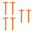 6Pièces Règle En T Orange Double Échelle Mesure Précise 6