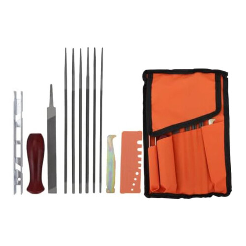 12 Pack Chainsaw File, Chainsaw Sharpener Kit,Round Chainsaw File,Depth Gauge,Quick Check Gauge