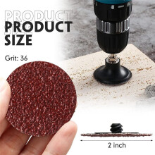 150Pieces Roll Lock Disc 2 Pouces Sanding Discs Set 36 Grit Round Die Grinder Disc pour Surface Prep Strip Grind Polish