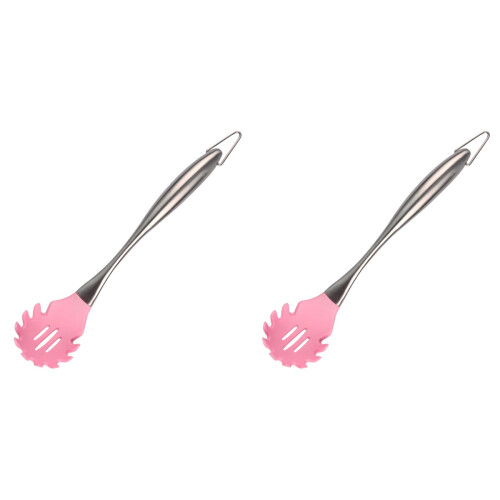 2Pièces Égouttoir Spaghetti Silicone Rose 2