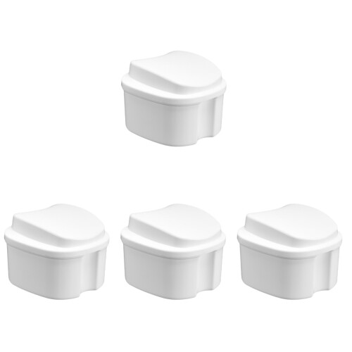 4Pièces Boîte À Dentier Blanche Durable Pour Usage Portable 1