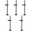 5Ensembles Support Graphique Antichute Aluminium Noir Polyvalent 5