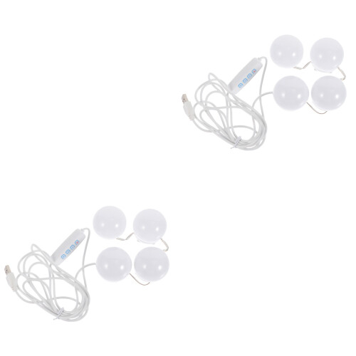 2Sets Adjustable LED Makeup Lamp White for Home Vanity Abs+pc Material 2