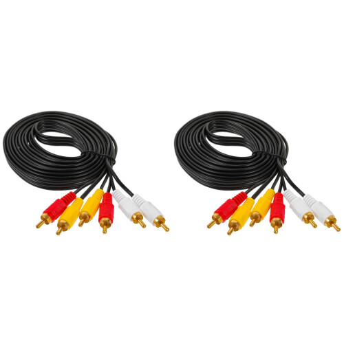 2Pièces Câble Audio Noir PVC Pour Haut-Parleurs 2