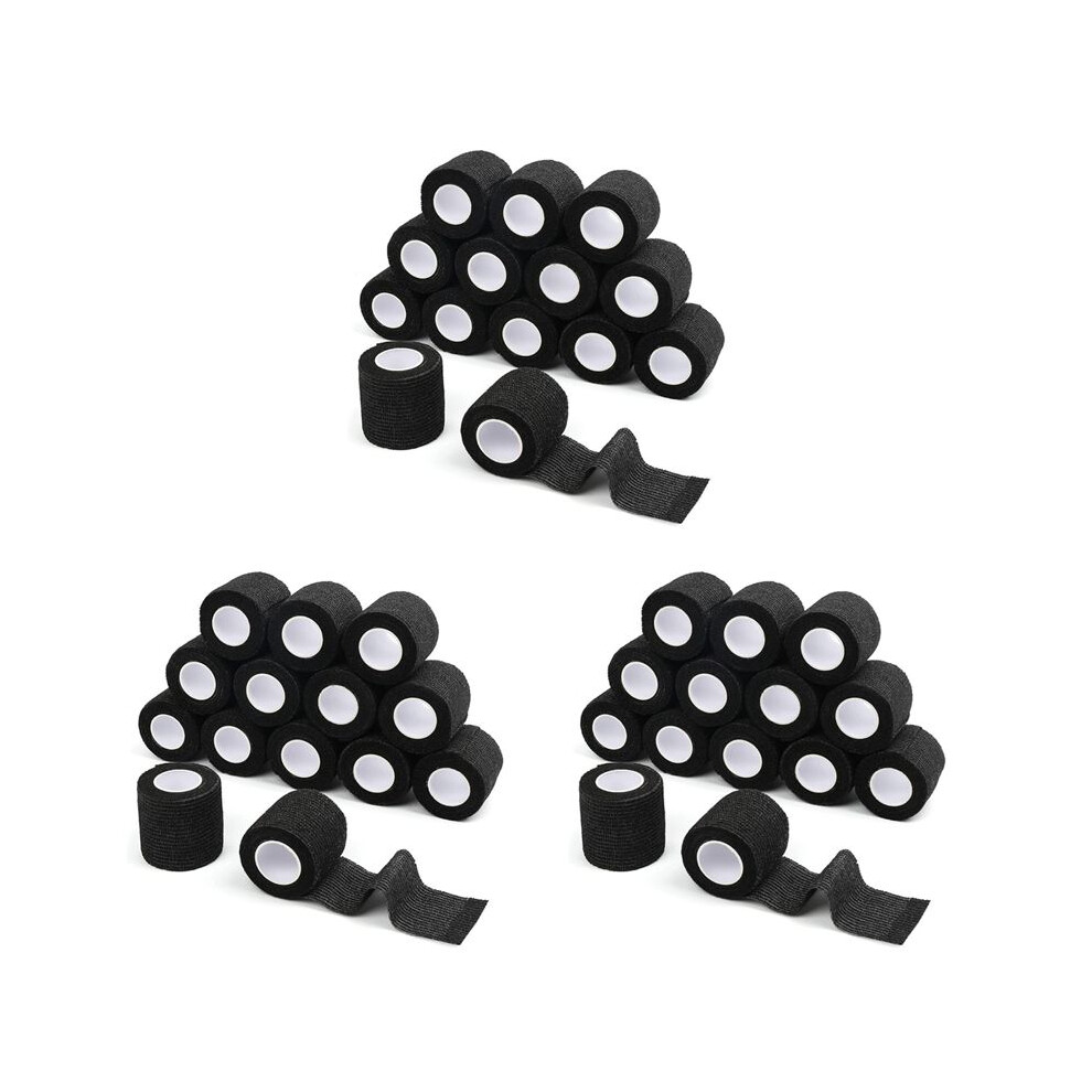 Black 42Pcs Adhesive Bandage Wrap Breathable Cohesive Tape, Non Woven Firstaid Tape For Ankle Sprains & Swelling