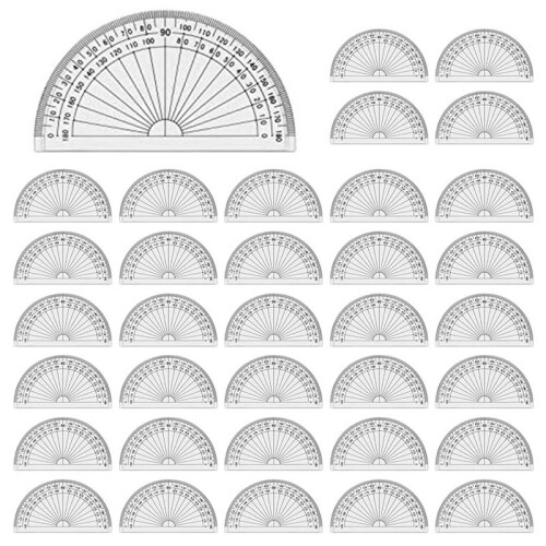200 Pcs Math Protractors Plastic Protractor 180 Degrees,Protractors Bulk for Classroom, Protractor Set for Engineering
