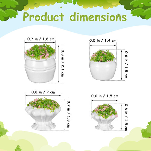 16Pièces Décorations Multicouleurs Plantes Miniatures Pour Paysage 2