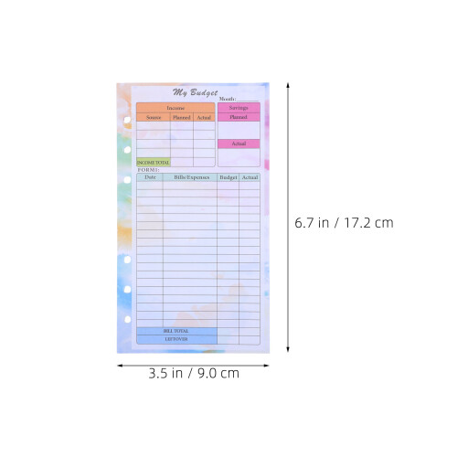 Navulling Voor Budgetbinder, Kleurige Planner Sheets 1