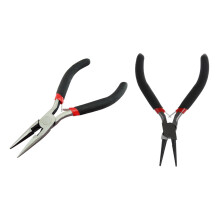 1 Pcs Round Nose Pliers Hobby Beading Black & 1 Pcs Handy Pliers DIY Tool Needle Nose No Tooth