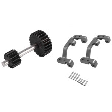 1 Set Metal Gears with 370 Motor for WPL Speed Change Gear Box & 1 Set Metal Pull Rod Base for RC Car