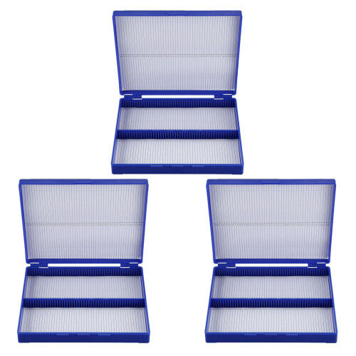 Bleu Royal Plastique Rectangle 300 Microslide Diapositive Microscope Boite