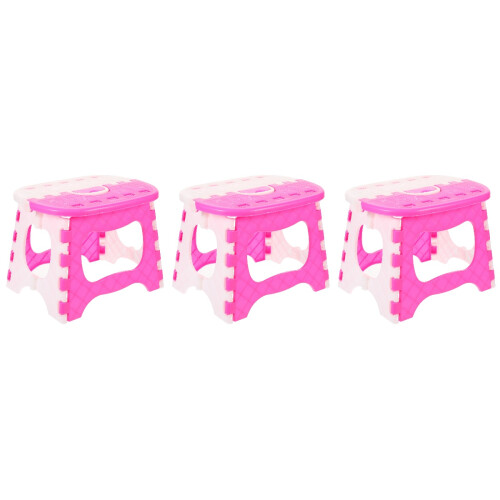 3Pièces Tabourets Portables En Rose Usage Polyvalent 2
