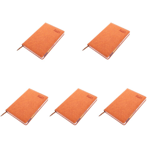 5Pcs Multi-Function Orange Planning Notebook PU Paper Notepad 2