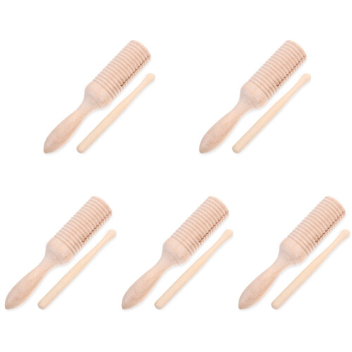 5Pièces Instruments Musicaux Bois Pour Tout-Petits Clair 1