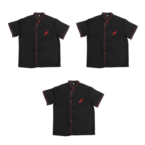 3Pièces Blouse Catering Courte Manche Confortable Et 1