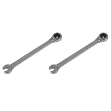 2X Steel Fixed Ratcheting Ratchet Spanner Gear Wrench Open End & Ring Size, 7mm