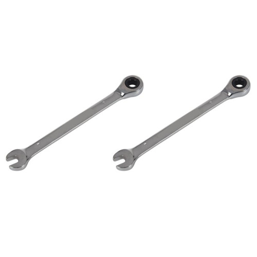 2X Steel Fixed  Ratcheting Ratchet Spanner Gear Wrench Open End & Ring Size, 7mm