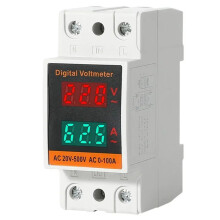Dual Display Combination Rail Type Single Phase Digital Meter Digital Din Rail Power Meter AC Voltmeter Ammeter