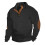 (black, M) Spring Autumn Men's Embroidered Check Cardigan Sweatshirt 1