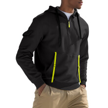 (Dark gray, S) Felpa con cappuccio in pile da uomo con cerniera e tasche, felpa casual autunno/inverno
