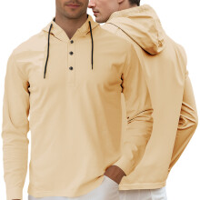 (apricot, XXXL) Halbstrickjacke mit Kapuze, lässiges Herren-Sweatshirt mit langen Ärmeln (Größe 26)