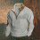 (Navy blue, S) Retro Patchwork Embroidered Half-Zip Men's Long Sleeve Sweatshirt 2