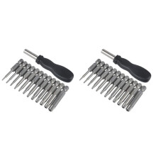 24 Pack Torx Screwdriver Bit Set 1/4 Inch Hex Shank T5-T40 Star Screwdriver Tool Kit with 2 Pack Handle