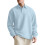 (Light Blue, M) Men's Textured Jacquard Solid Button-Up Long Sleeve Loose Sweatshirt 1