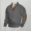 (Dark gray, L) Autumn/Winter Men's Jacquard Knit Pullover Button-Up Sweatshirt 1