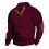 (Wine Red, XXL) Autumn/Winter Men's Jacquard Knit Pullover Button-Up Sweatshirt 1