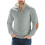 (Light gray, XXL) Retro Patchwork Embroidered Half-Zip Men's Long Sleeve Sweatshirt 1