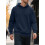 (Navy blue, M) Men's Plus Size Thickened Jacquard Hooded Sweatshirt 1