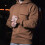 (Caramel color, S) Men's Plus Size Hooded Pullover Sweatshirt with Patch Pockets 1