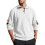 (White, S) Men's Embroidered Jacquard Stand Collar Sweatshirt 1