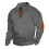 (grey, M) Spring Autumn Men's Embroidered Check Cardigan Sweatshirt 1