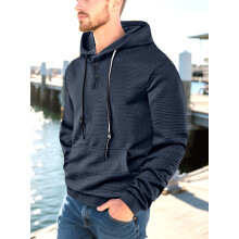 (Navy blue, XXL) Felpa con cappuccio da uomo primavera autunno, vestibilità comoda e casual