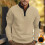 (Camel, XXXL) TK Color Block bestickter Fleece-Pullover 1