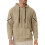 (Khaki, XL) Felpa leggera con cappuccio e patchwork jacquard da uomo 1