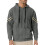 (Dark gray, XL) Men's Lightweight Hooded Jacquard Patchwork Sweatshirt 1