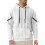 (White, XXL) Felpa leggera con cappuccio e patchwork jacquard da uomo 1