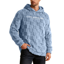 (light blue, XXXL) Felpa con cappuccio in lana d'agnello ricamata da uomo 26