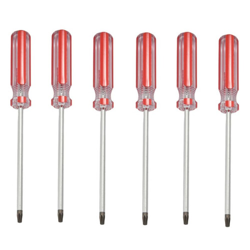 6X Plastic Handle T20 Security Torx Screwdriver Hand Tools