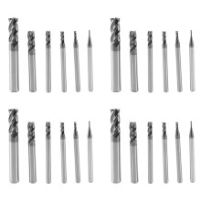 24 Stücke 4 Flöten Schaftfräser Set für Stähle Platz Cnc Hart Metall Fräser Spiral Fräser Durchmesser (1 2 3 4 6 8mm)